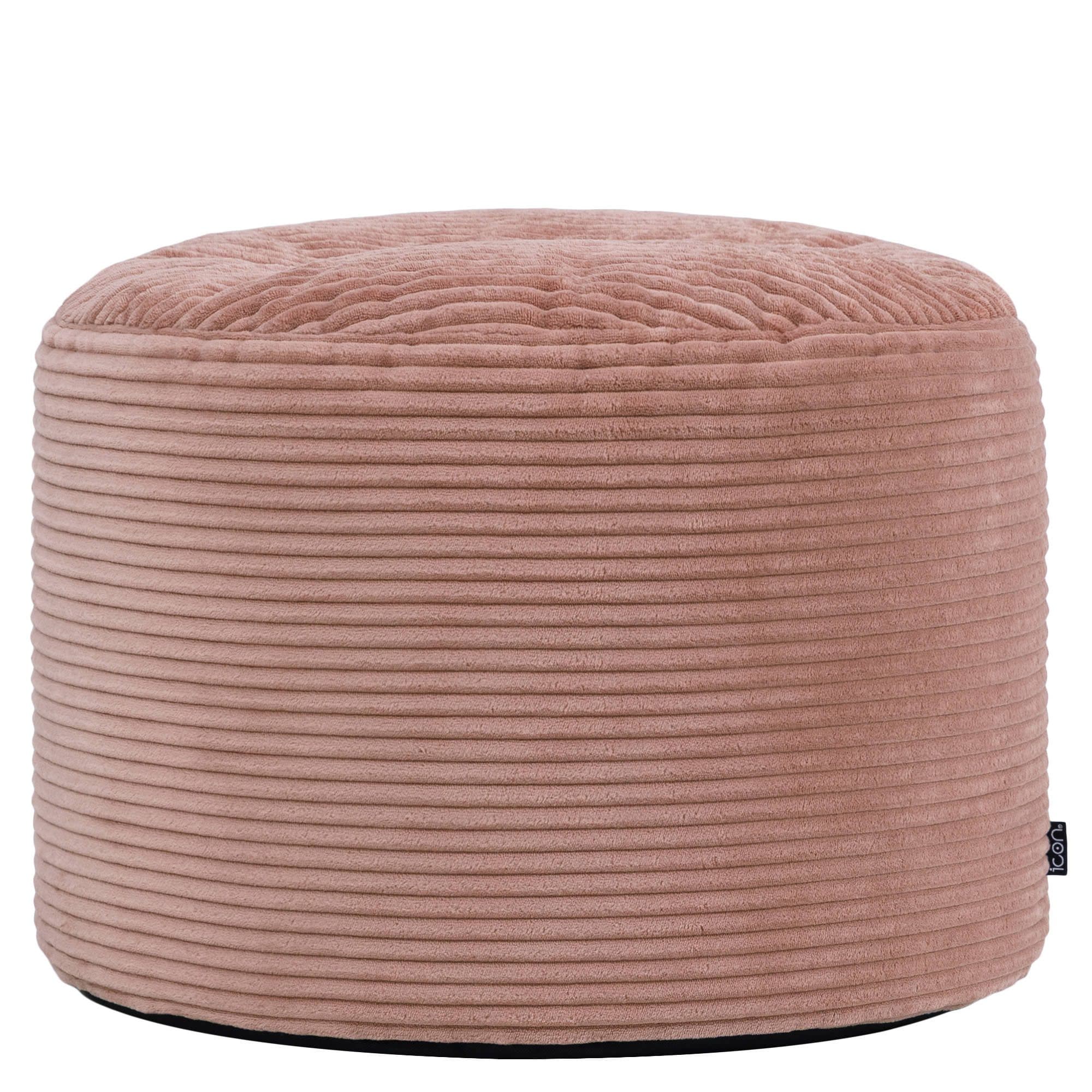 icon Pouf XL aus Cord „Milano“ rosa mit Füllung - Bild 2