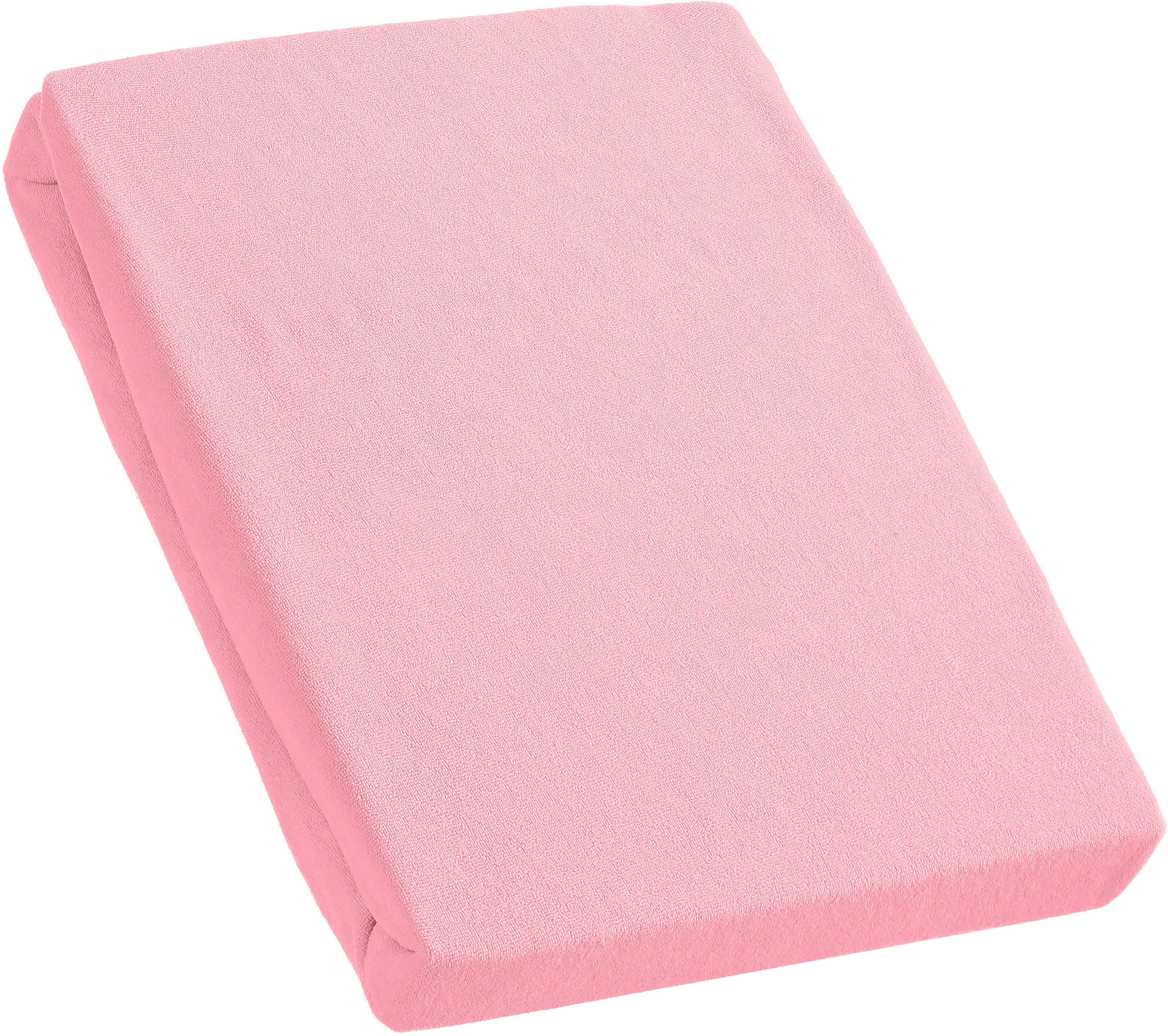 KUM Spannbettlaken Frottee Rosa 200cm 100% Polyester - Bild 2