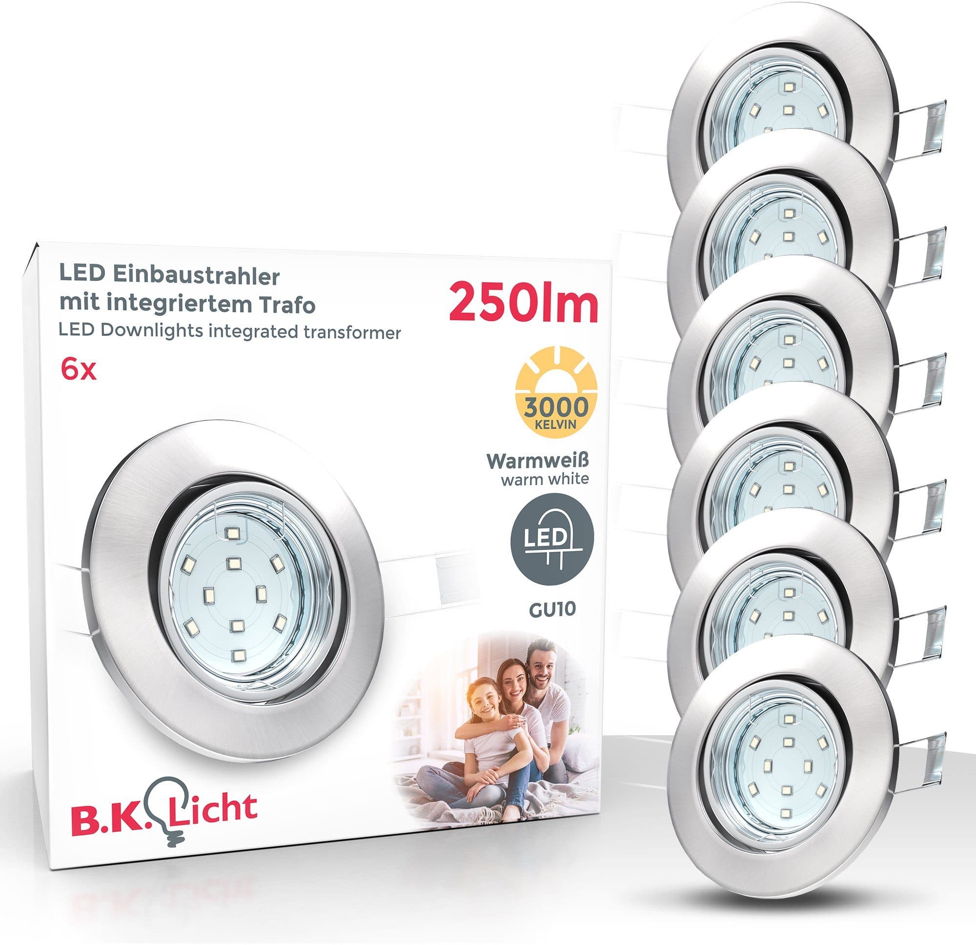 B.K.LICHT LED Einbaustrahler Hila 6er Set schwenkbar - Bild 2