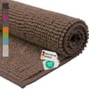 NYVI Badematte Set 2-teilig Chenille Rutschfest Saugstark Braun Bild 2
