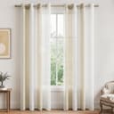 TUWENA Gardine Vorhänge mit Ösen, Streifen Voile 2er Set Bild 2