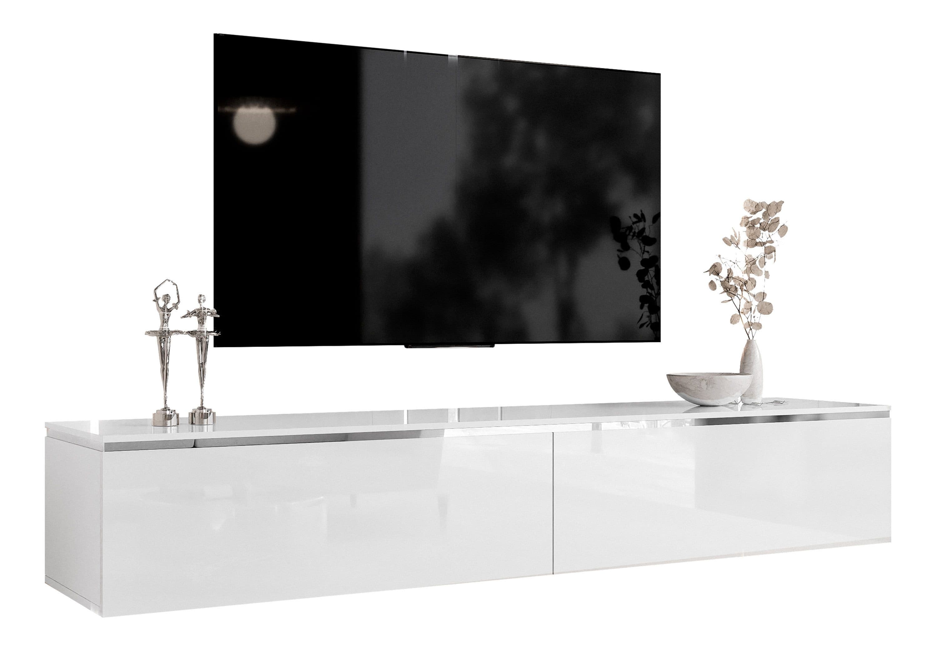 Lookway TV-Schrank AURORA SILVER Weiß Hochglanz Hängeschrank - Bild 2