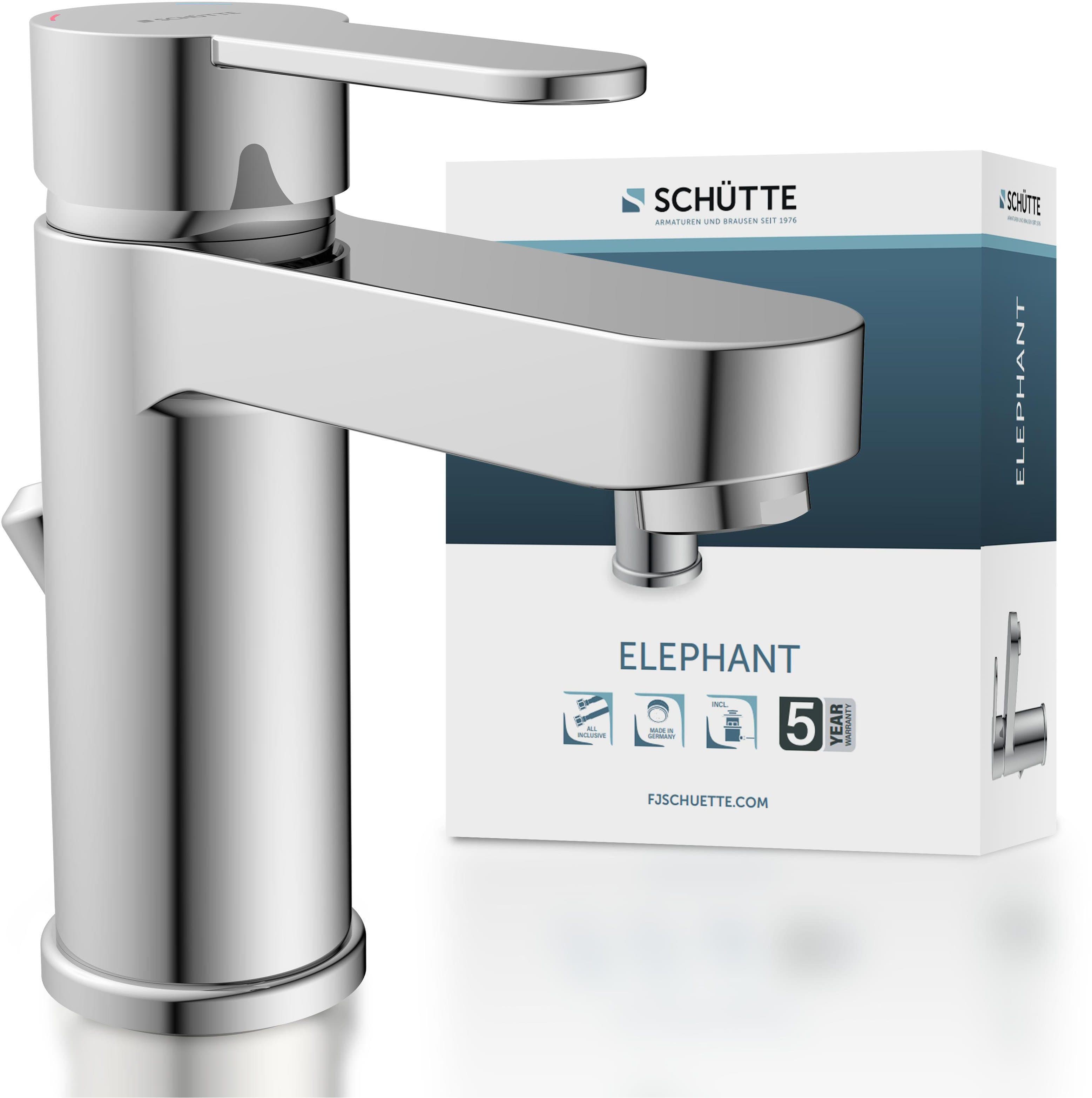 Schütte Waschtischarmatur ELEPHANT Chrom Pop Up Ablaufventil - Bild 2