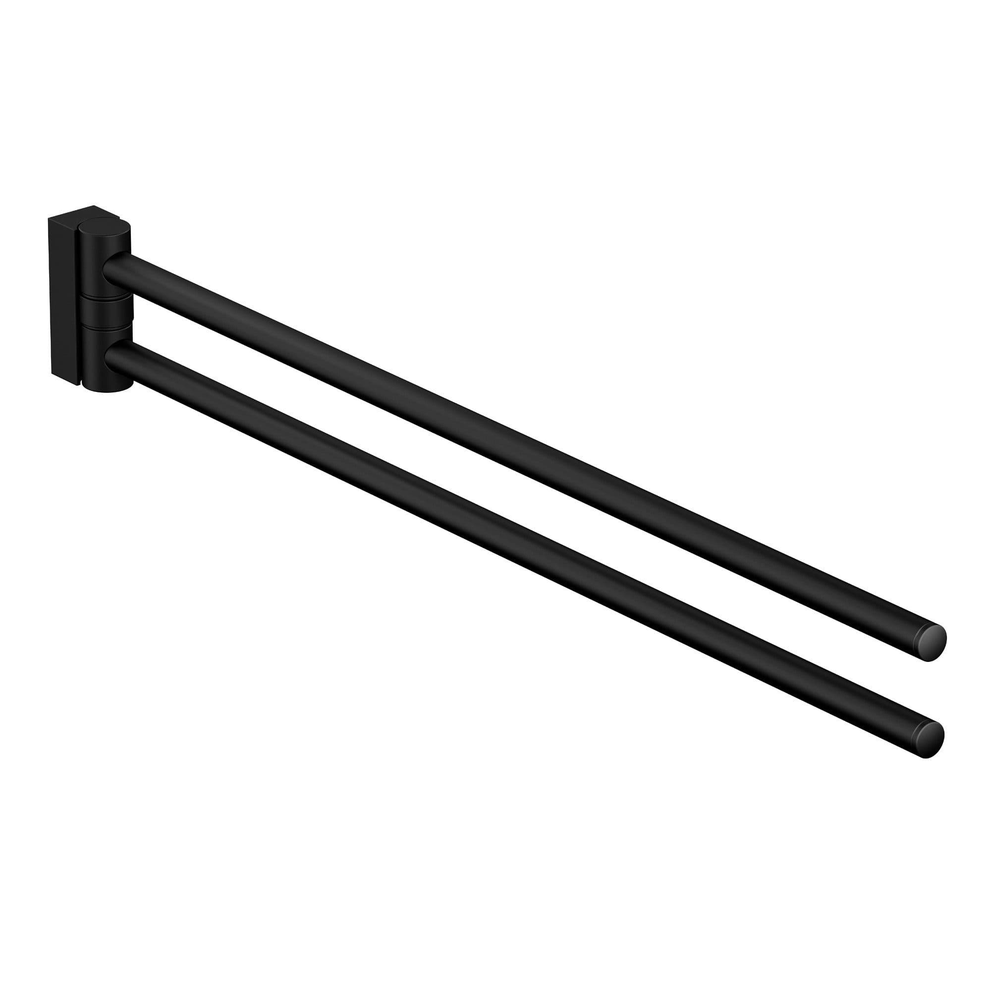 CHRIS BERGEN Handtuchhalter 2-armig schwenkbar Chrom Schwarz matt - Bild 2