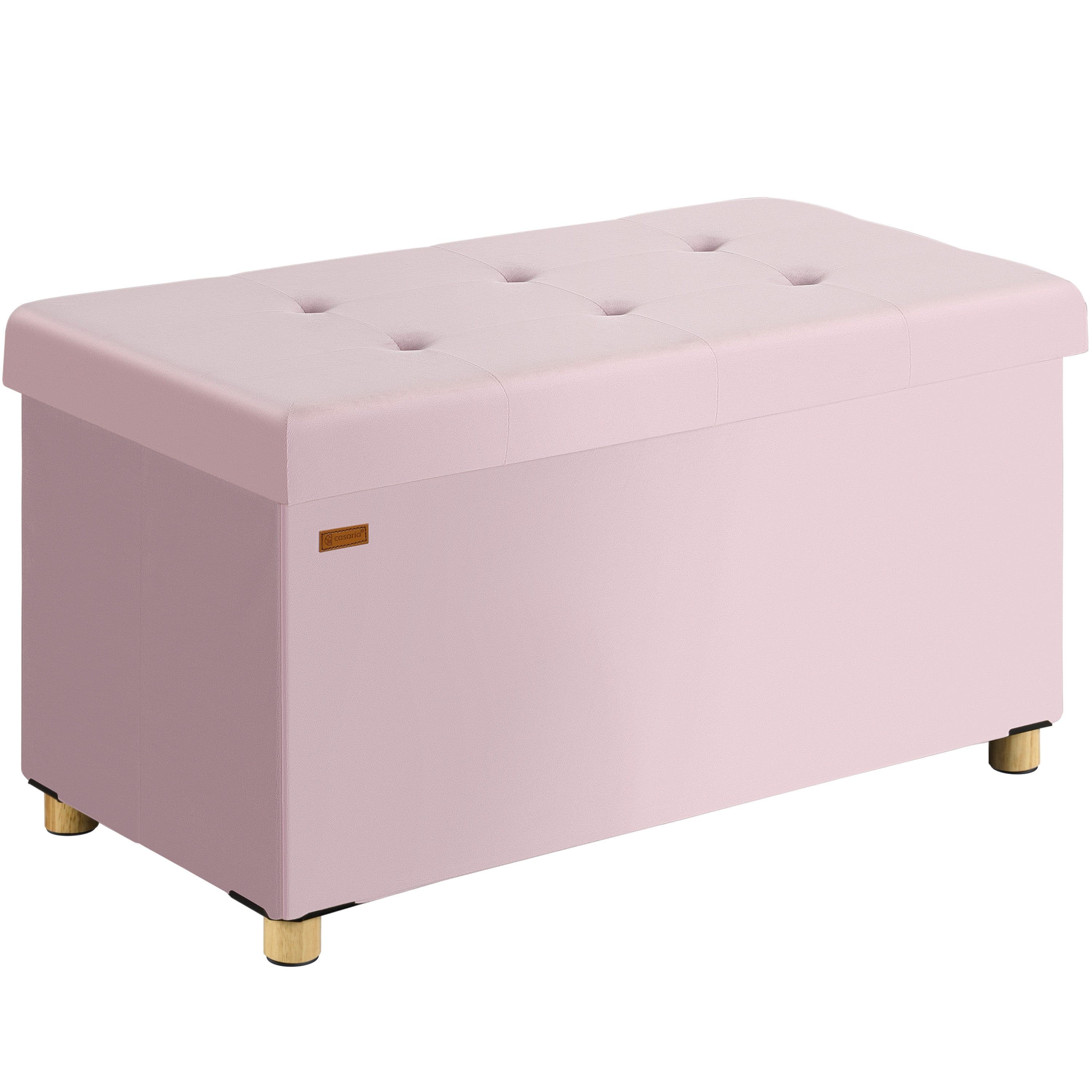 Casaria Sitzbank Rosa Samt Faltbar mit Holzfüßen - Bild 2