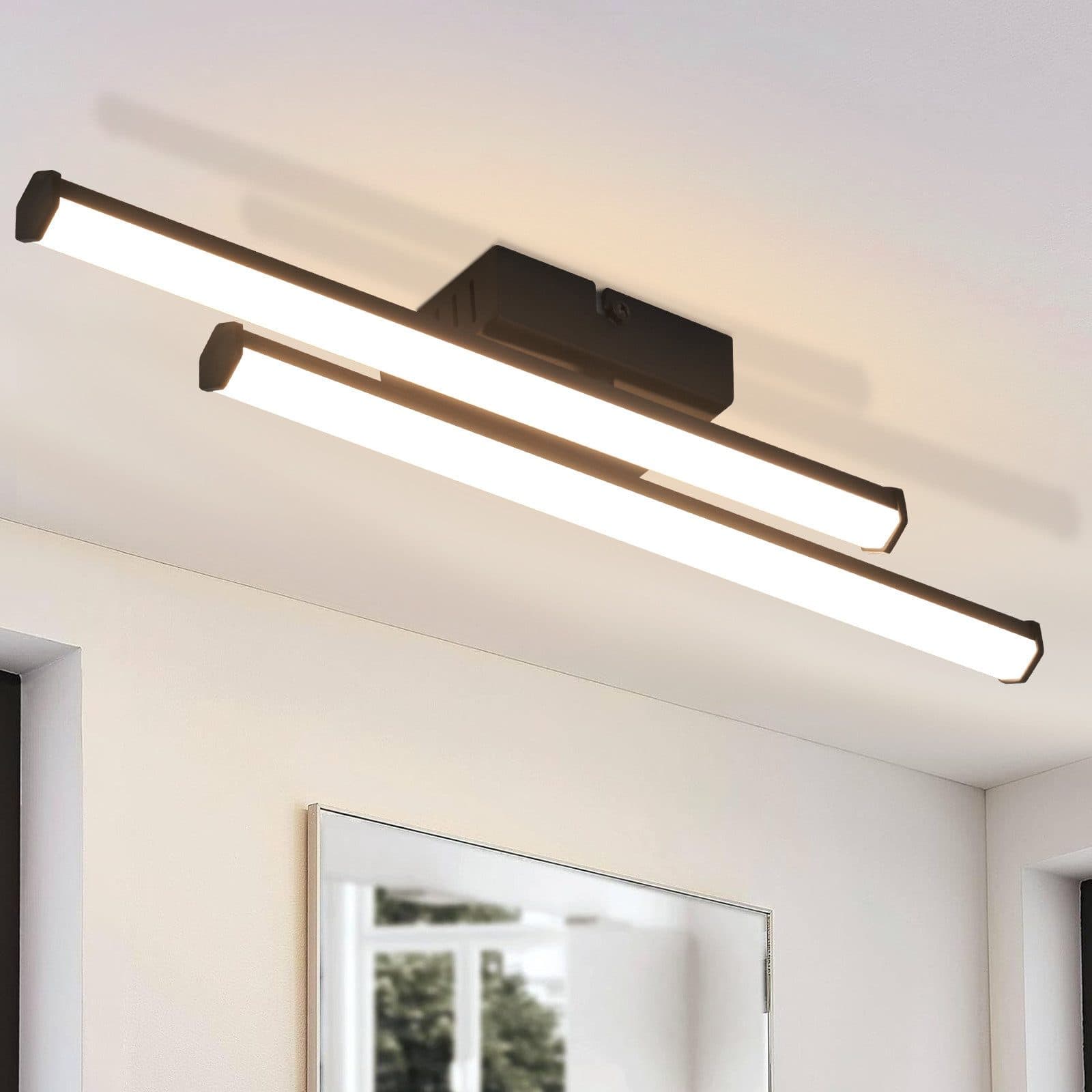 Nettlife LED Deckenleuchte Modern Schwarz 24W 3000K Warmweiß - Bild 2