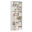 Homfa Bücherregal 180cm Standregal Büro Raumteiler 6 Fächer Weiß Bild 2