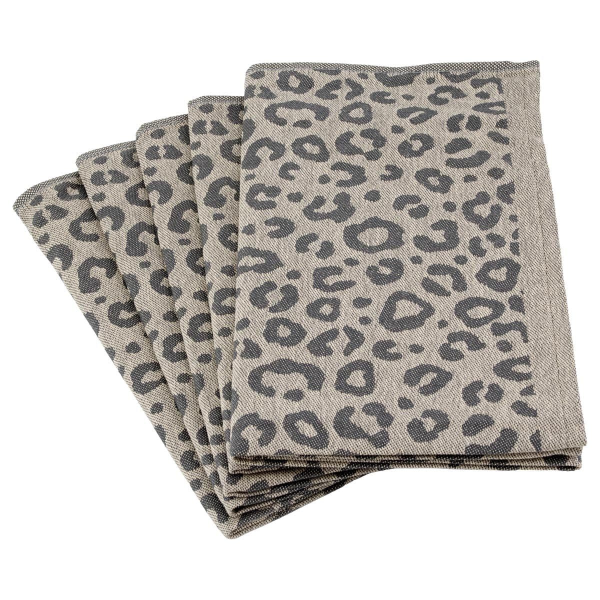 ROSS Geschirrtuch Leoprint 5-tlg. Set Baumwolle Beige/Braun - Bild 2