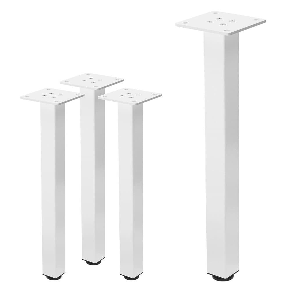 ML-DESIGN Tischbein 4er Set I-Design Möbelfüße Stahl Weiß glänzend - Bild 2