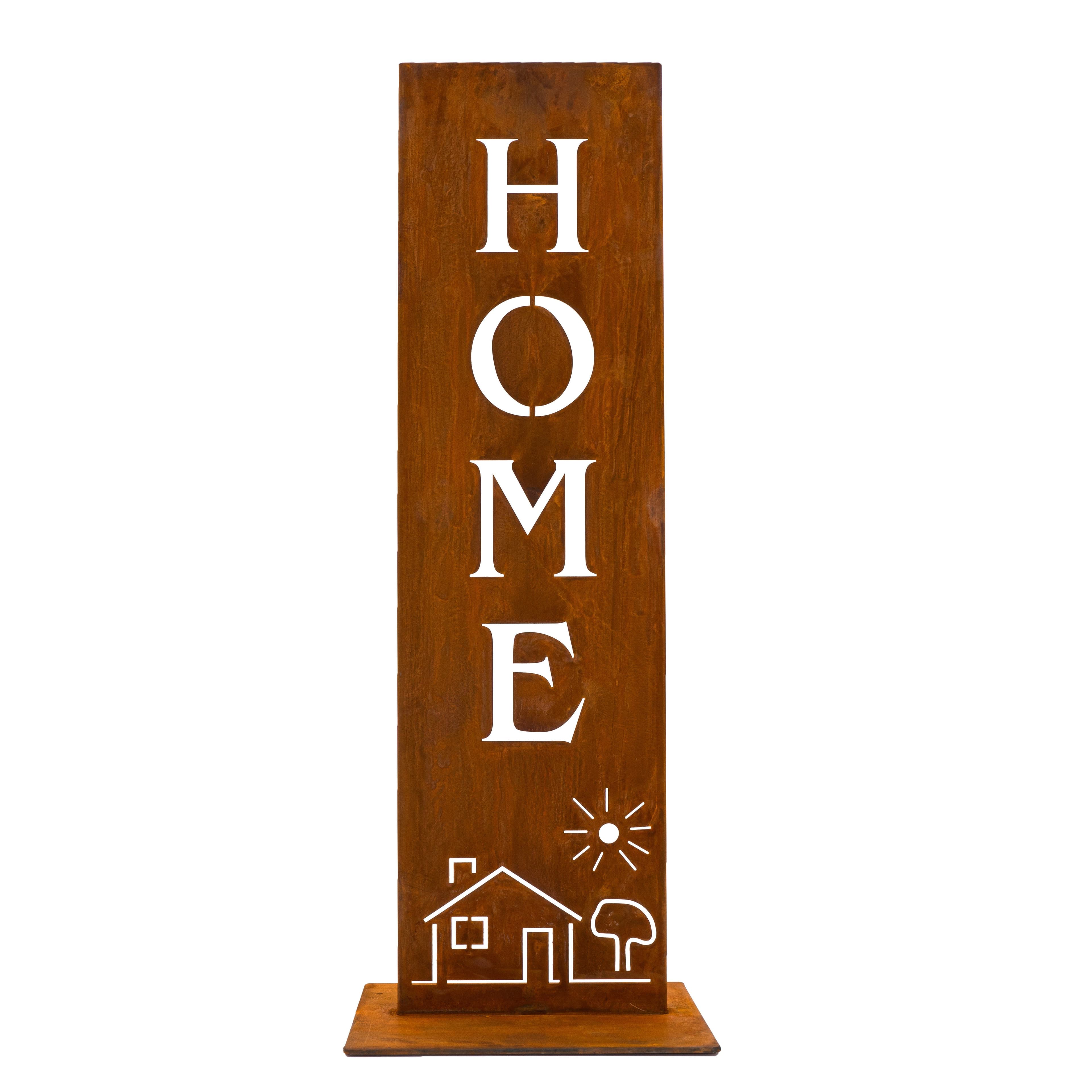 Rostikal Gartenfigur Home Metall Deko Schild Echter Rost