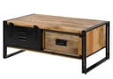 Massivmoebel24 Couchtisch BLACKBURN Mango massiv schwarz Industrial Bild 2