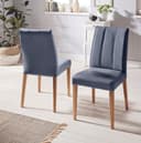 Home Affaire Esszimmerstuhl Set 2-tlg. Leder Cobalt Eiche Natur Bild 2