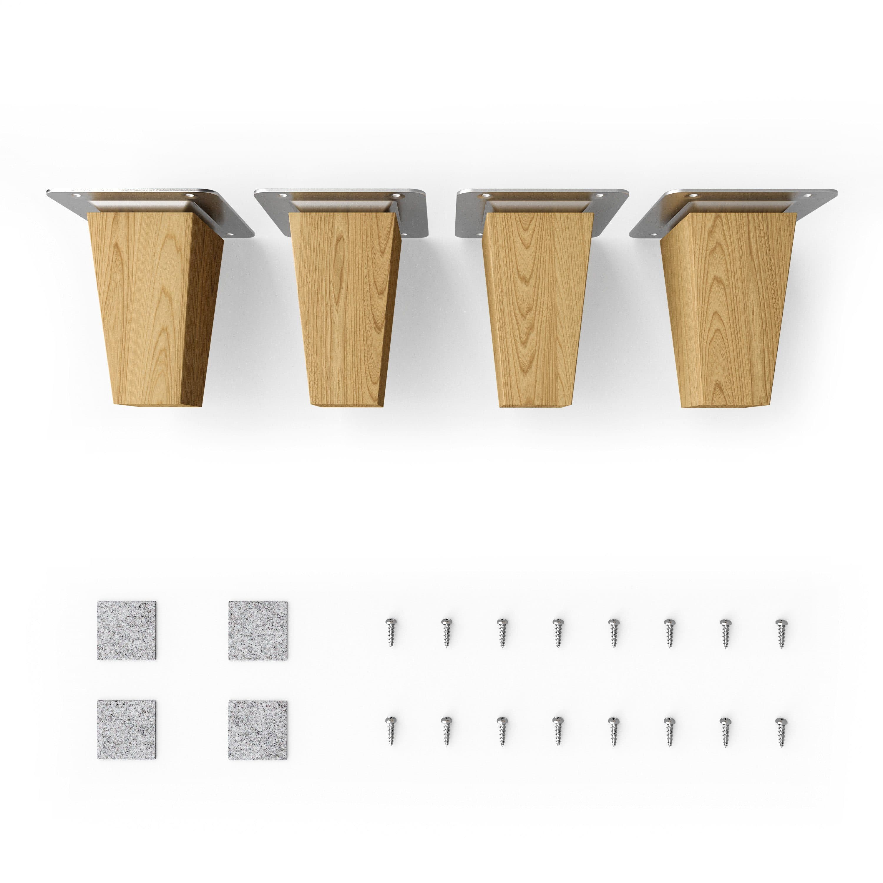 sossai® Möbelfuß Holzfuß Eiche Massiv gerade 8cm - Bild 2