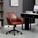 Vinsetto Bürostuhl Braun Kunstlederoptik Höhenverstellbar Kippfunktion Bild 2