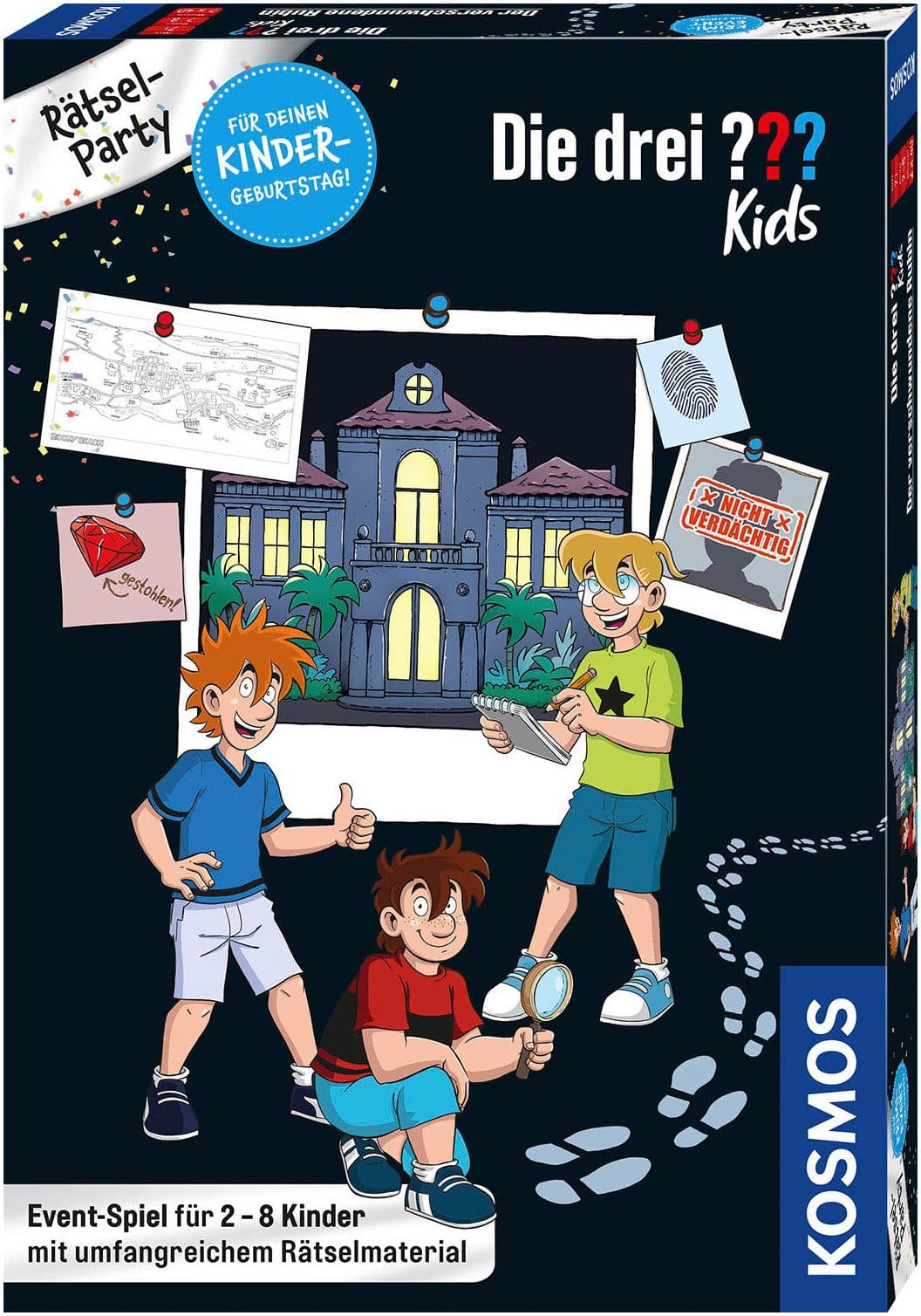 Kosmos Spiel Die drei ??? Kids Rätsel-Party Bunt