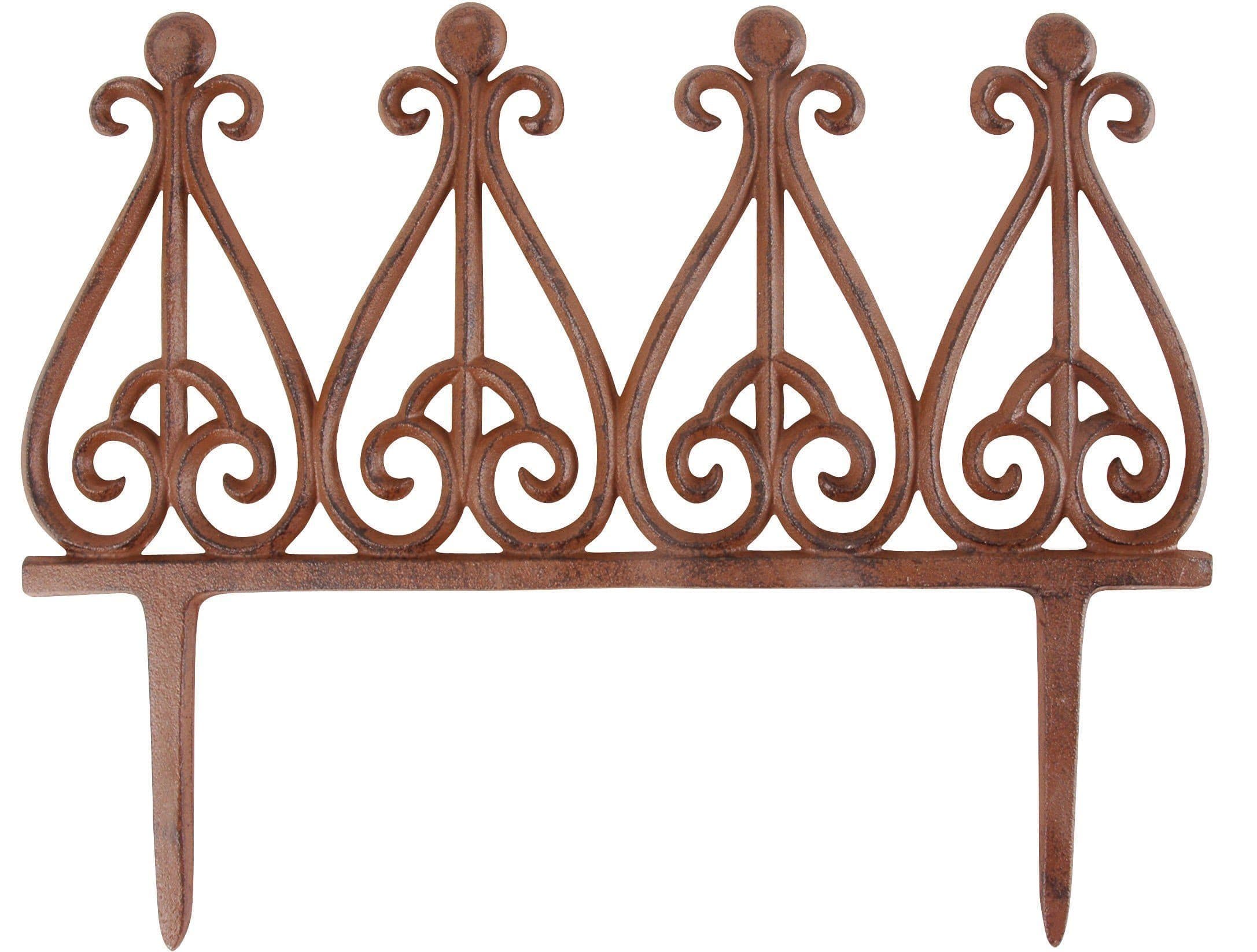 esschert design Beetzaun Antik-Braun Gusseisen Beetbegrenzung - Bild 2