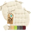 etérea Sitzkissen 38x38 cm Beige Outdoor Stuhlkissen mit Bändern Bild 2