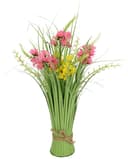 I.GE.A. Kunstgras Grasbund mit Blüten Bunt Gelb Rosa Polyester Bild 2