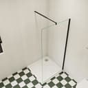 duschspa Duschwand 185cm ESG Nano Glas Schwarz Bild 2