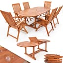 Casaria Sitzgruppe Vanamo 7-tlg. Holz mit Tisch und Klappstühlen Bild 2
