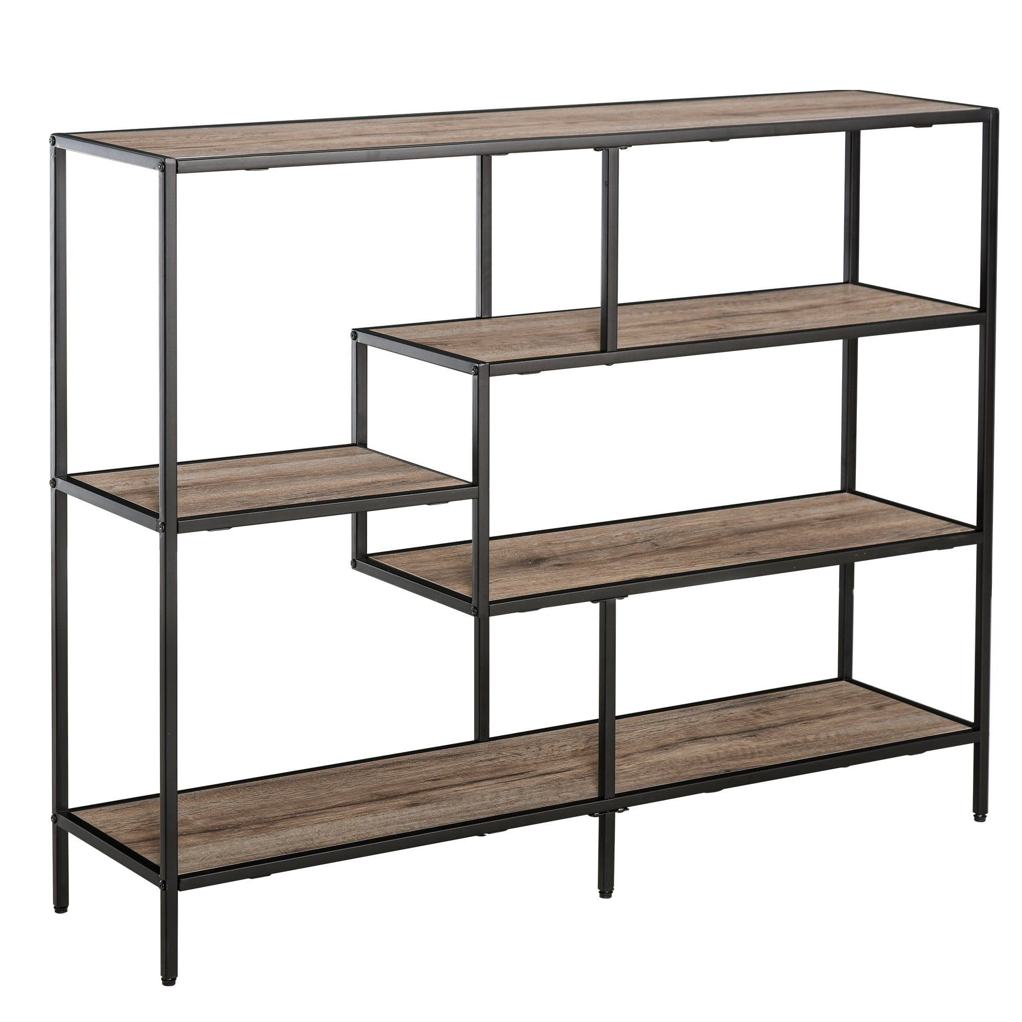 HOMCOM Bücherregal Standregal Industriell Beige/Schwarz - Bild 2