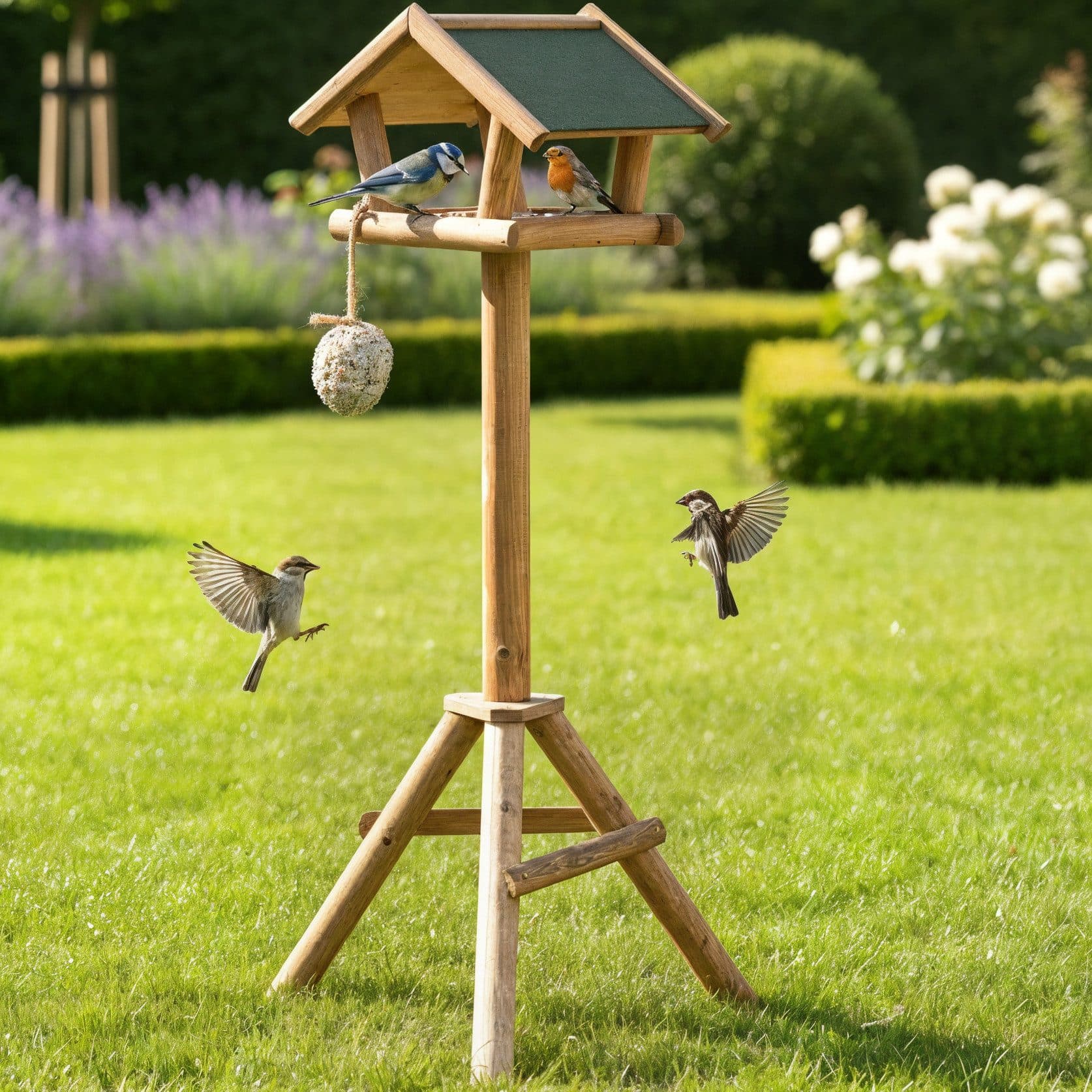 Zooprinz Vogelhaus XXL mit Ständer Wetterfest Massivholz - Bild 2