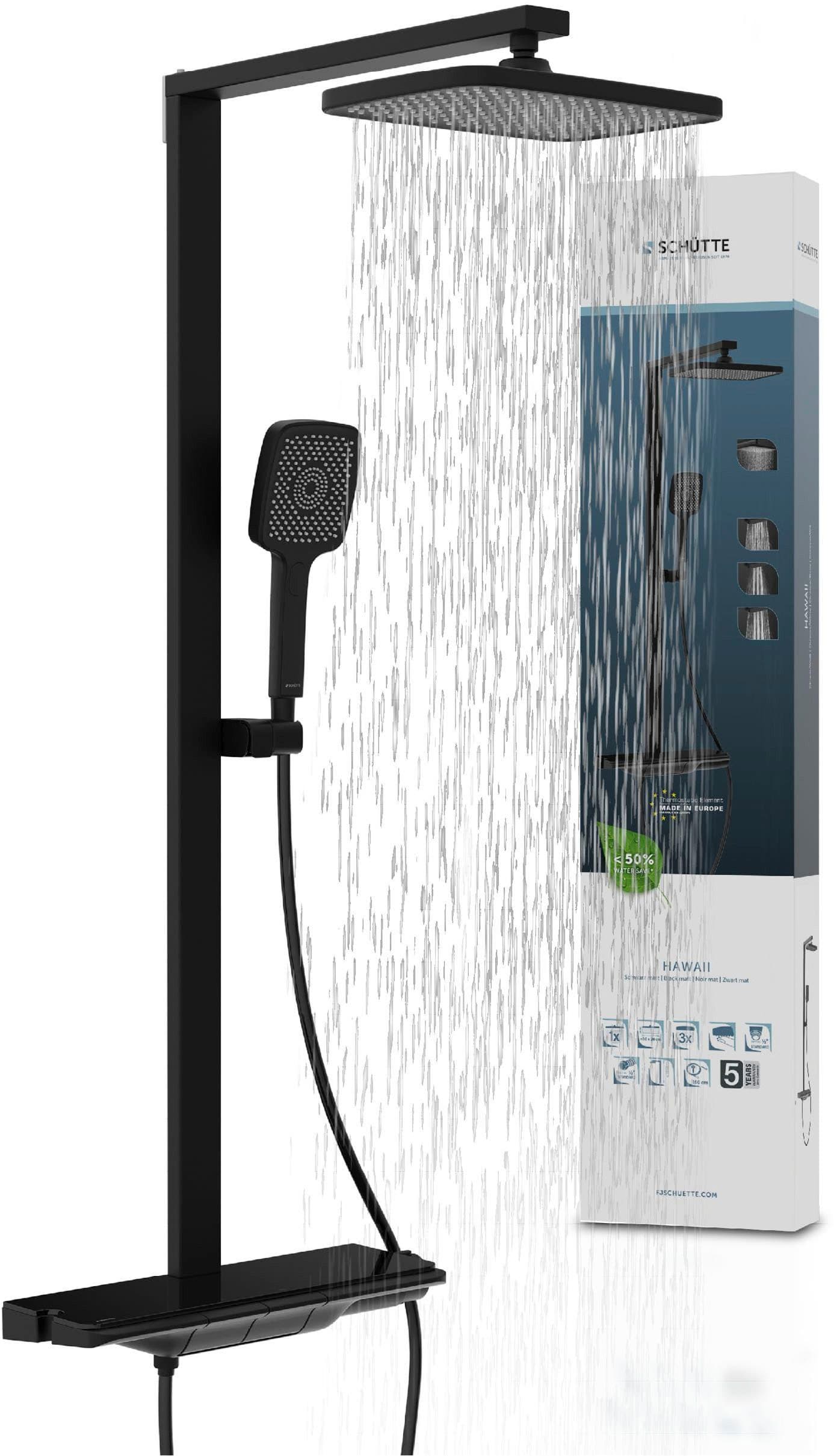Schütte Duschsystem HAWAII Schwarz Matt mit Thermostatarmatur - Bild 2