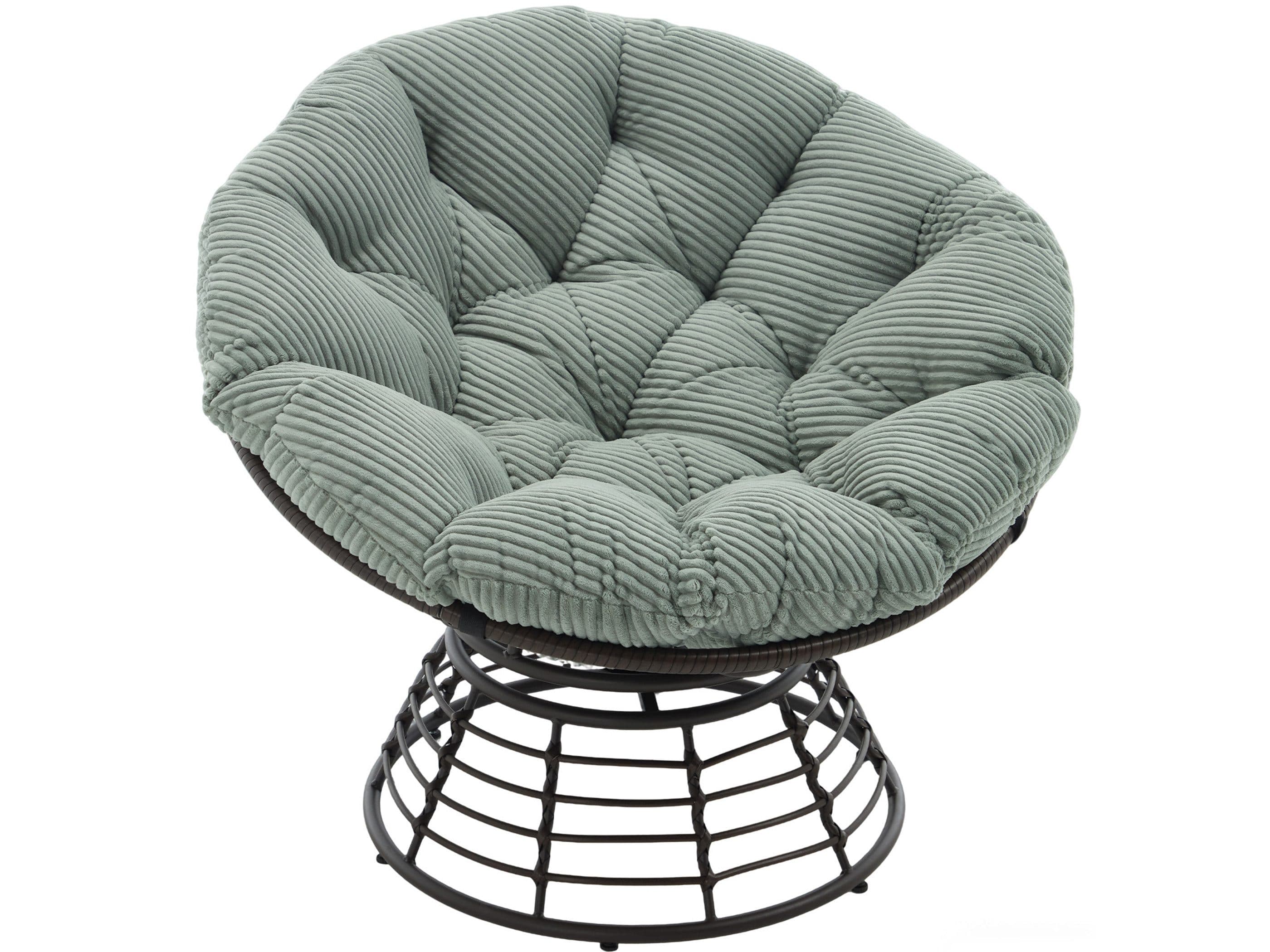 SeedWave Loungesessel Grün 360° Drehbar Papasan-Sessel Stahlgestell - Bild 2
