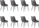 Woltu 8er Set Polsterstühle Esszimmerstuhl Samt Grau Modern Bild 2