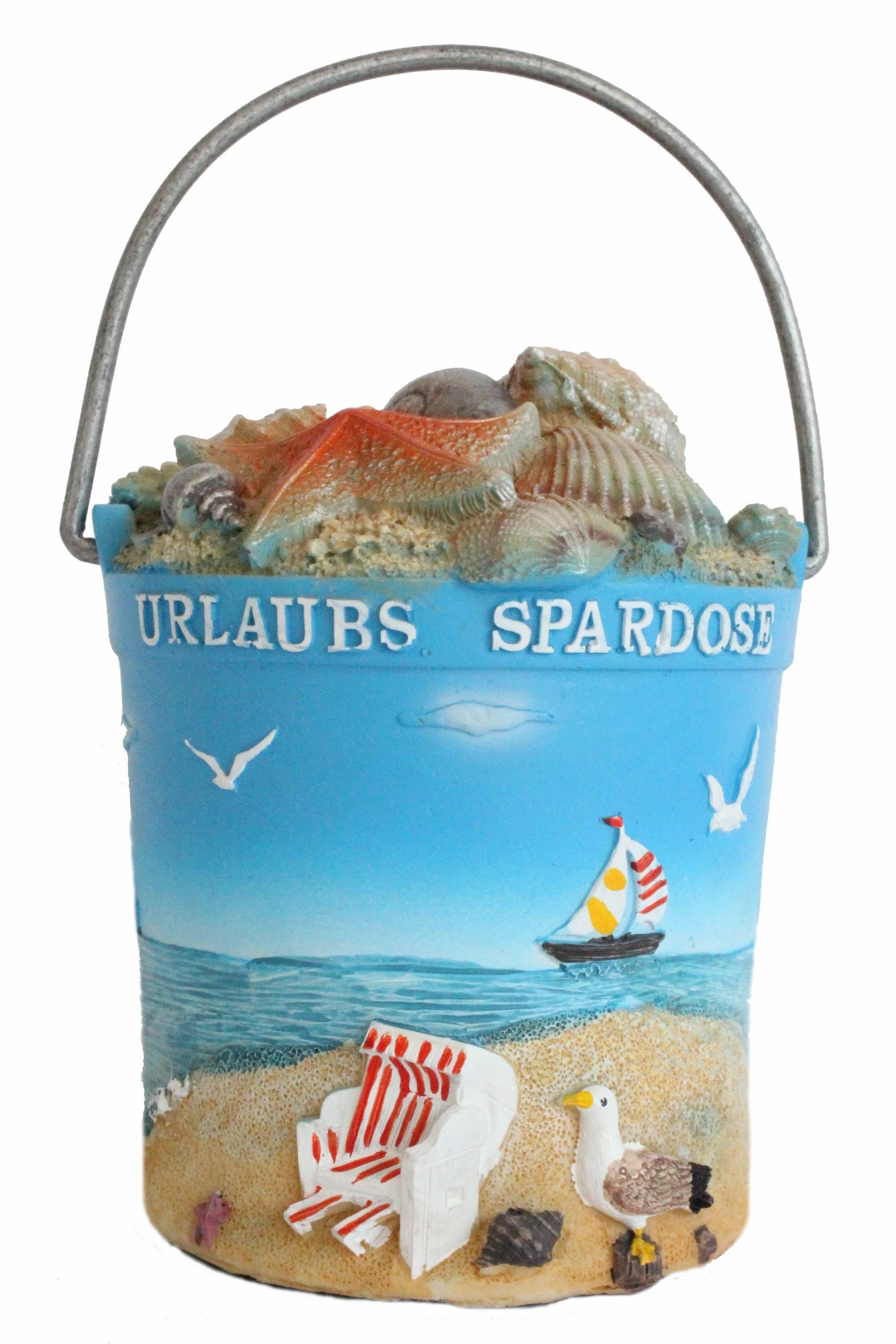 ELLUG Spardose Strandeimer Urlaubs-Spardose Kunststein - Bild 2