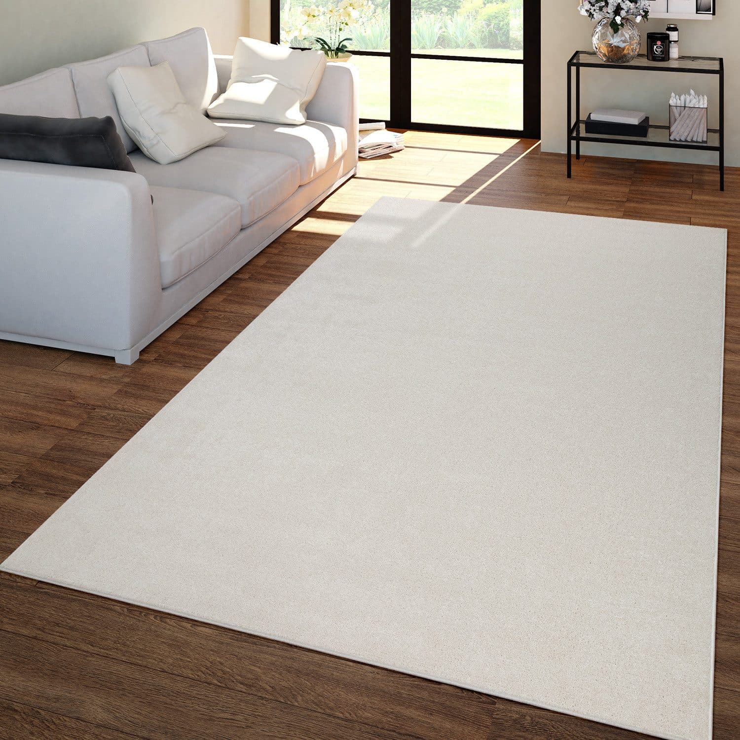 TT Home Teppich Diele Rechteckig Kurzflor Creme Polypropylen - Bild 2