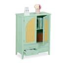 relaxdays Sideboard Türkis mit Rattanoptik 2 Türen 4 Schubladen Bild 2