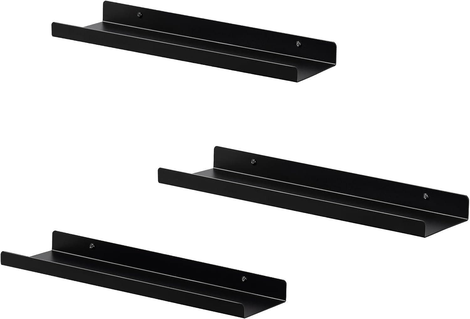 EUGAD Wandregal Set 3-tlg. Schwarz Metall Industrie-Design - Bild 2