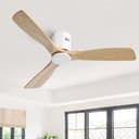 Sofucor Deckenventilator Massivholz 136cm 6-Gang Fernbedienung Bild 2