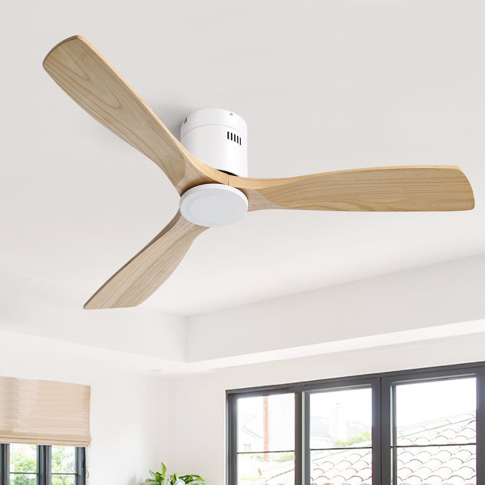 Sofucor Deckenventilator Massivholz 136cm 6-Gang Fernbedienung - Bild 2