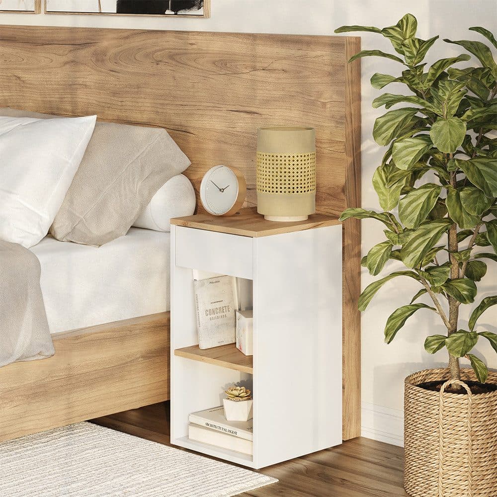 Vicco Nachtschrank Dany Weiß Goldkraft Eiche - Bild 2