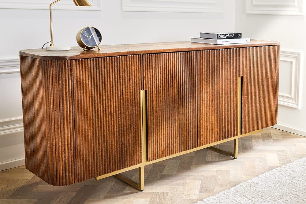 riess-ambiente Sideboard GATSBY Braun Mattgold Retro Massivholz - Bild 2