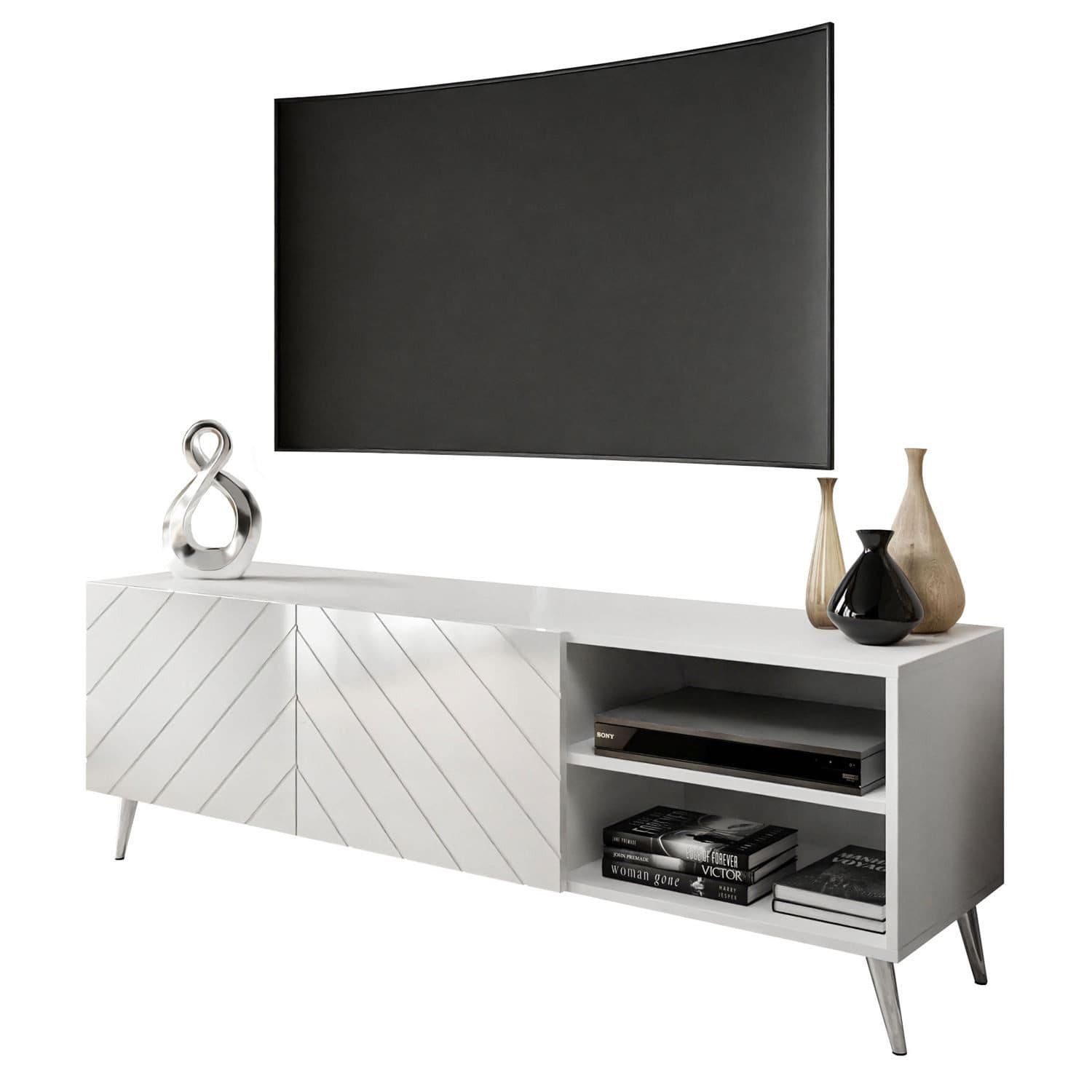Lookway TV-Schrank VIRGINIA Glänzend Weiß - Bild 2