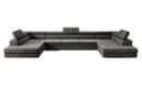 Luxusbetten24 Schlafsofa Taormina U-Form Samt Grau mit Schlaffunktion Bild 2