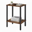relaxdays Beistelltisch Industrial 2 Ebenen Braun Schwarz Bild 2