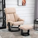 HOMCOM Massagesessel mit Hocker Cremeweiß 360° drehbar Bild 2