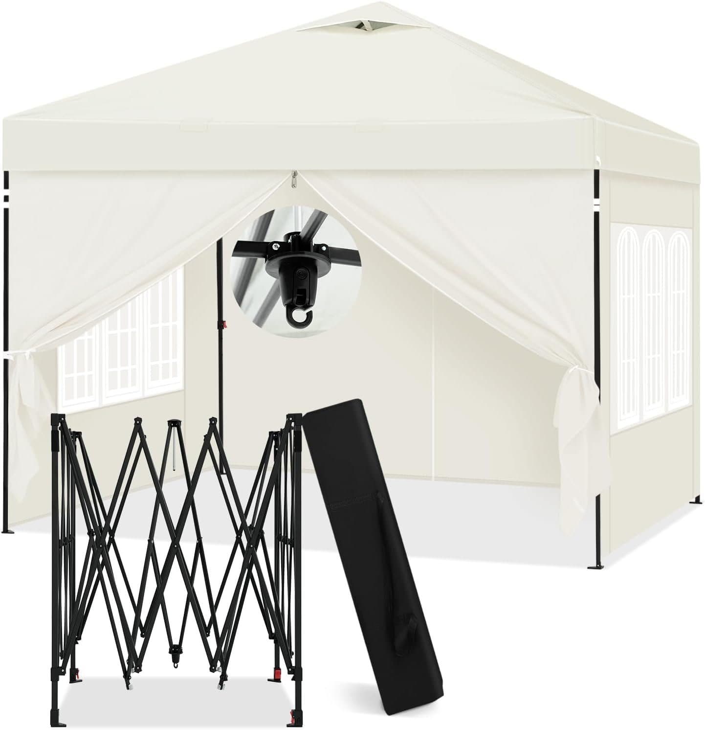 EUGAD Pavillon 3x3 m mit Seitenwänden höhenverstellbar UV-Schutz wasserfest - Bild 2