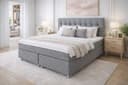 Tesla Dreams Boxspringbett Ronda Wendematratze 7-Zonen Polyester Grau Bild 2
