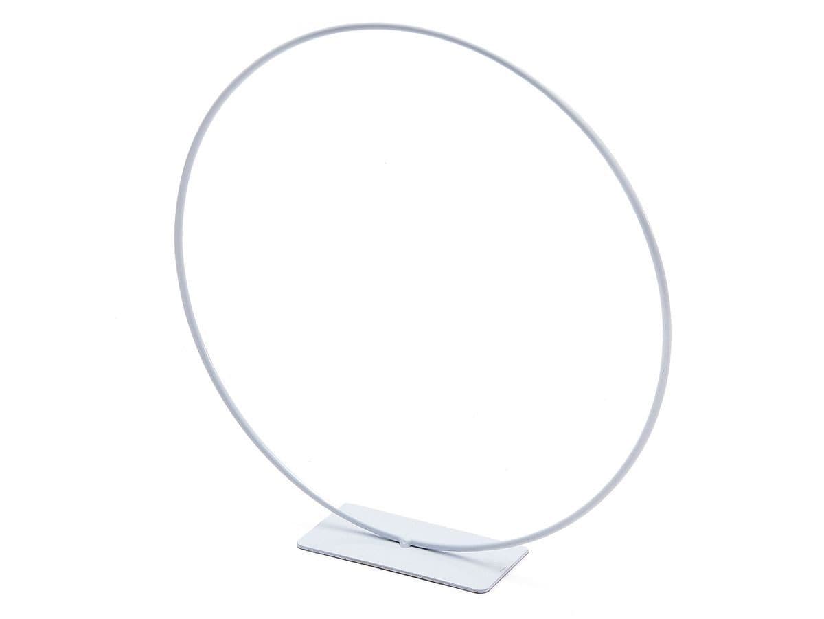 NaDeco Deko-Ring Weiß mit Standfuß 25 cm Metall Dekoobjekt - Bild 2
