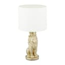 relaxdays Tischleuchte Tischlampe Löwe Weiß/Gold Bild 2