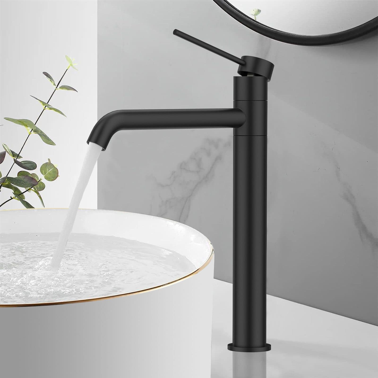 HOMELIVE Badarmatur Edelstahl Schwarz 360° Schwenkbar - Bild 2