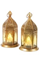 Marrakesch Orient & Mediterran Teelichthalter 2er Set Gold Antik Bild 2