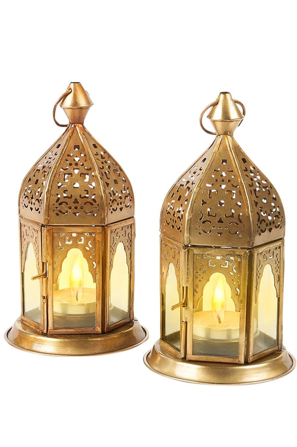 Marrakesch Orient & Mediterran Teelichthalter 2er Set Gold Antik - Bild 2