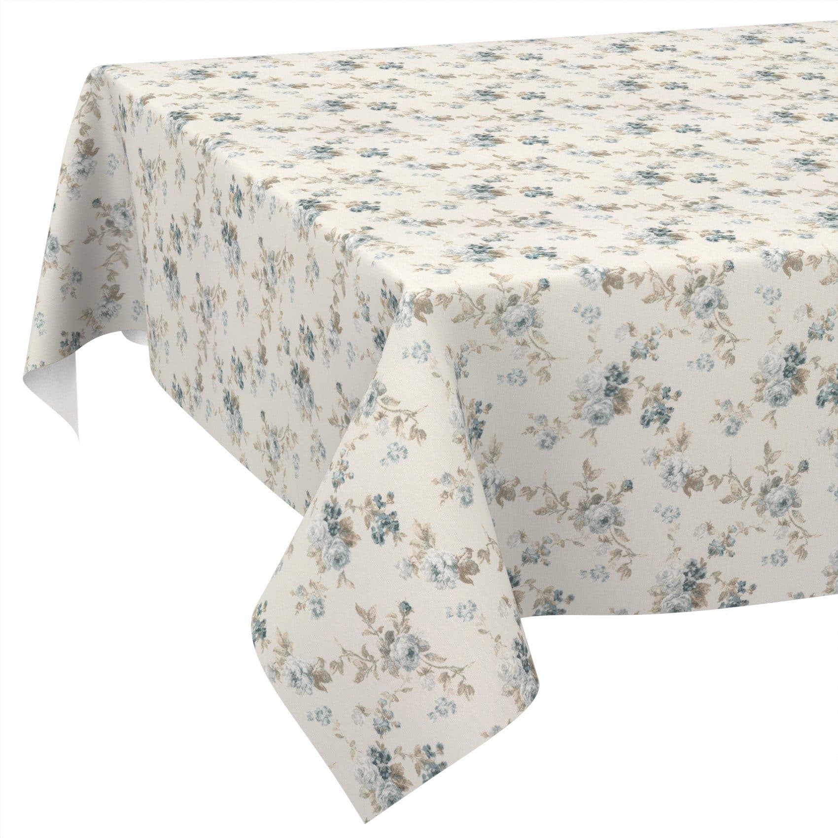 ANRO Tischdecke abwaschbar Tischtuch Baumwolle Polyester wasserabweisend Rosenmotiv Blau 100x140cm - Bild 2