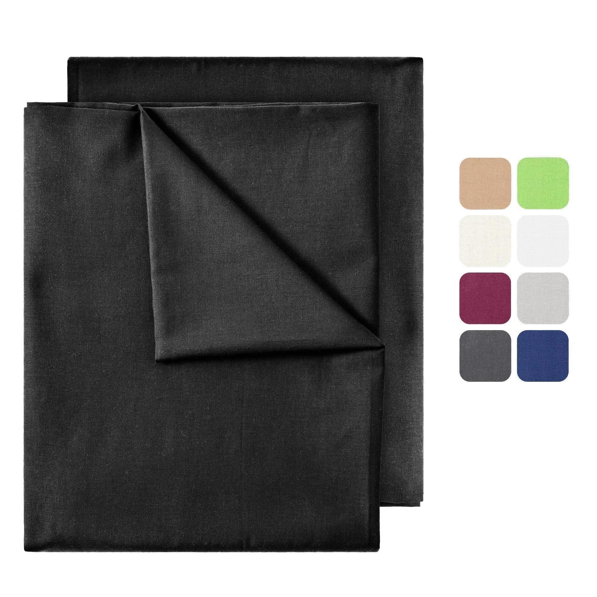 NatureMark Bettlaken 2er-Set Schwarz 100% Baumwolle Klassisch - Bild 2